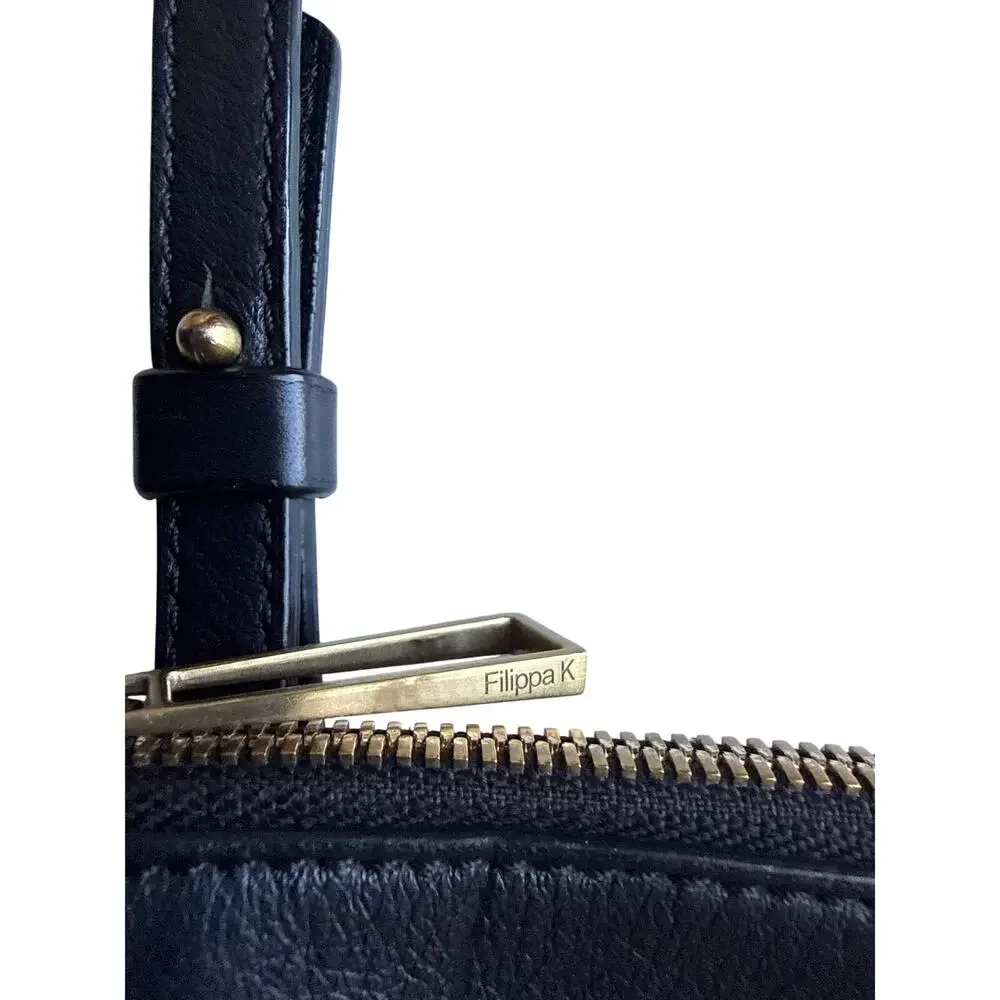 Filippa K Small Crossbody Bag in Black Leather
